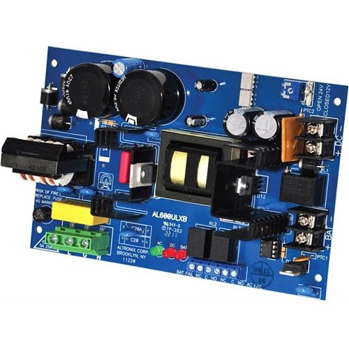 Altronix AL600ULXB Power Supply Charger, Single Class Output, 12/24VDC at 6A, Board